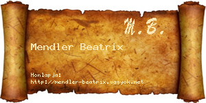 Mendler Beatrix névjegykártya